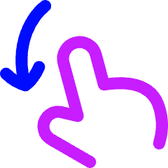 Finger Gesture Swipe Down Icon from Flex Neon Set