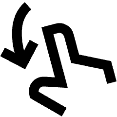 Finger Gesture Swipe Down Icon from Sharp Line Set