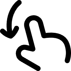 Finger Gesture Swipe Down Icon from Flex Line Set