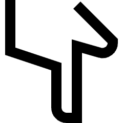 Finger Point Down Icon from Sharp Line Set