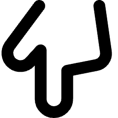 Finger Point Down Icon from Micro Line Set