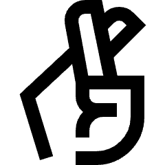 Fingers Cross Icon from Sharp Line Set