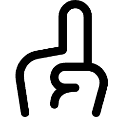 Number One Hand Icon from Core Line Set