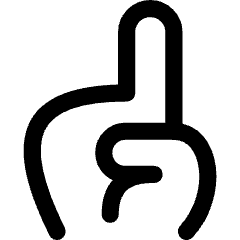 Number One Hand Icon from Flex Line Set