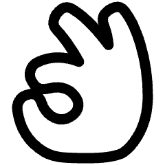 Ok Hand Icon from Plump Line Set