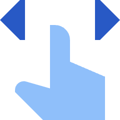One Finger Drag Horizontal Icon from Sharp Flat Set