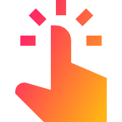 One Finger Long Tap Icon from Sharp Gradient Set