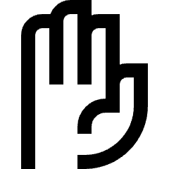 Open Hand Icon from Sharp Line Set