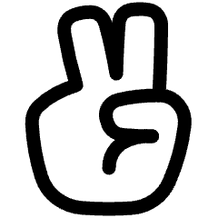 Peace Hand Icon from Plump Line Set