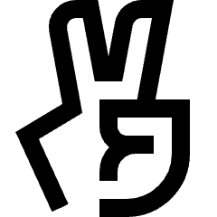 Peace Hand Icon from Sharp Line Set