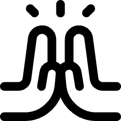 Praying Hand Icon from Core Line Set