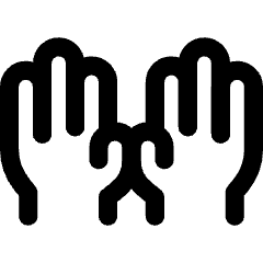 Raised Hands Icon from Core Line Set