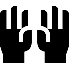 Raised Hands Icon from Sharp Solid Set