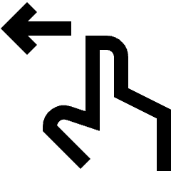 Swipe Left Icon from Sharp Line Set