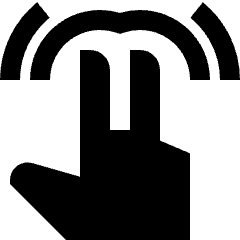 Two Finger Double Tap Icon from Sharp Solid Set