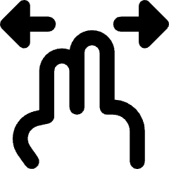 Two Finger Drag Hotizontal Icon from Core Remix Set