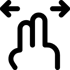 Two Finger Drag Hotizontal Icon from Core Line Set