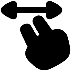Two Finger Drag Hotizontal Icon from Plump Solid Set