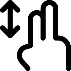 Two Finger Drag Vertical Icon from Core Line Set