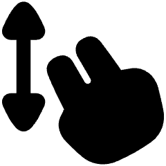 Two Finger Drag Vertical Icon from Plump Solid Set