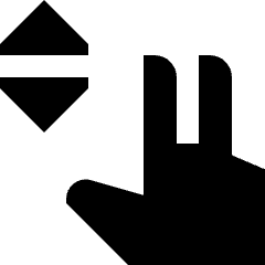 Two Finger Drag Vertical Icon from Sharp Solid Set