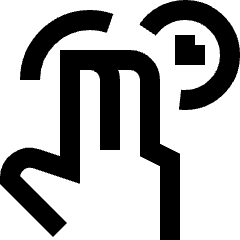 Two Finger Hold Icon from Sharp Line Set