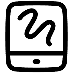 Hand Held Tablet Drawing Icon from Plump Line Set