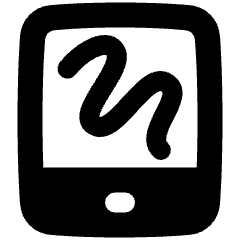 Hand Held Tablet Drawing Icon from Plump Solid Set