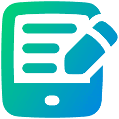 Hand Held Tablet Writing Icon from Plump Gradient Set