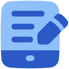 Hand Held Tablet Writing Icon from Plump Flat Set