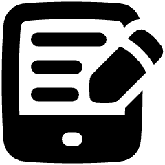 Hand Held Tablet Writing Icon from Plump Solid Set