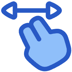 Two Finger Drag Hotizontal Icon from Plump Duo Set