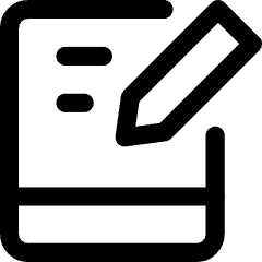 Hand Held Tablet Writing Icon from Core Line Set