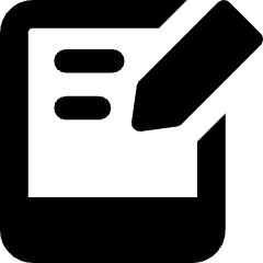 Hand Held Tablet Writing Icon from Core Solid Set