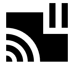 Cast Pause Fill Icon from Sharp Fill - Streamline Material Set