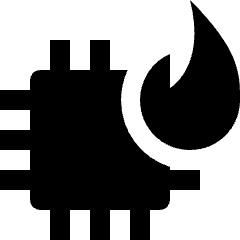 Computer Chip Temperature Fire Icon from Nova Solid Set