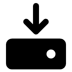 Harddisk Download Fill Icon from Rounded Fill - Streamline Material Set