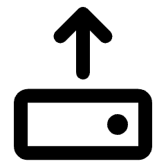 Harddisk Upload Icon from Rounded Line - Streamline Material Set