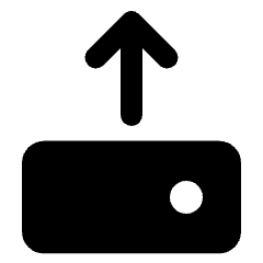 Harddisk Upload Fill Icon from Rounded Fill - Streamline Material Set