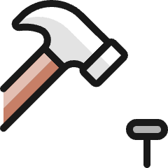 Hardware Hammer Nail Icon from Ultimate Colors Set
