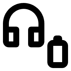 Headphones Battery Icon from Rounded Line - Streamline Material Set