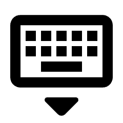 Keyboard Hide Icon from Rounded Line - Streamline Material Set