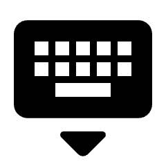 Keyboard Hide Fill Icon from Rounded Fill - Streamline Material Set