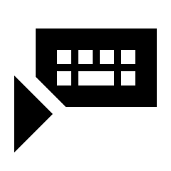 Keyboard One Hand Right Fill Icon from Sharp Fill - Material Pro Set