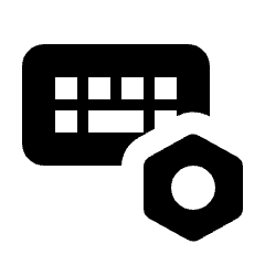 Keyboard Setting Bolt Fill Icon from Rounded Fill - Streamline Material Set