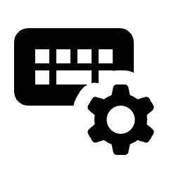 Keyboard Setting Gear Fill Icon from Rounded Fill - Streamline Material Set