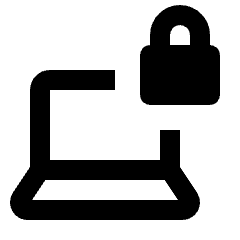 Laptop Locked Icon from Rounded Line - Streamline Material Set