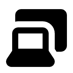 Laptop Projection Fill Icon from Rounded Fill - Streamline Material Set