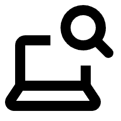 Laptop Search Icon from Rounded Line - Streamline Material Set
