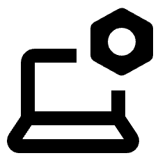 Laptop Setting Bolt Icon from Rounded Line - Streamline Material Set